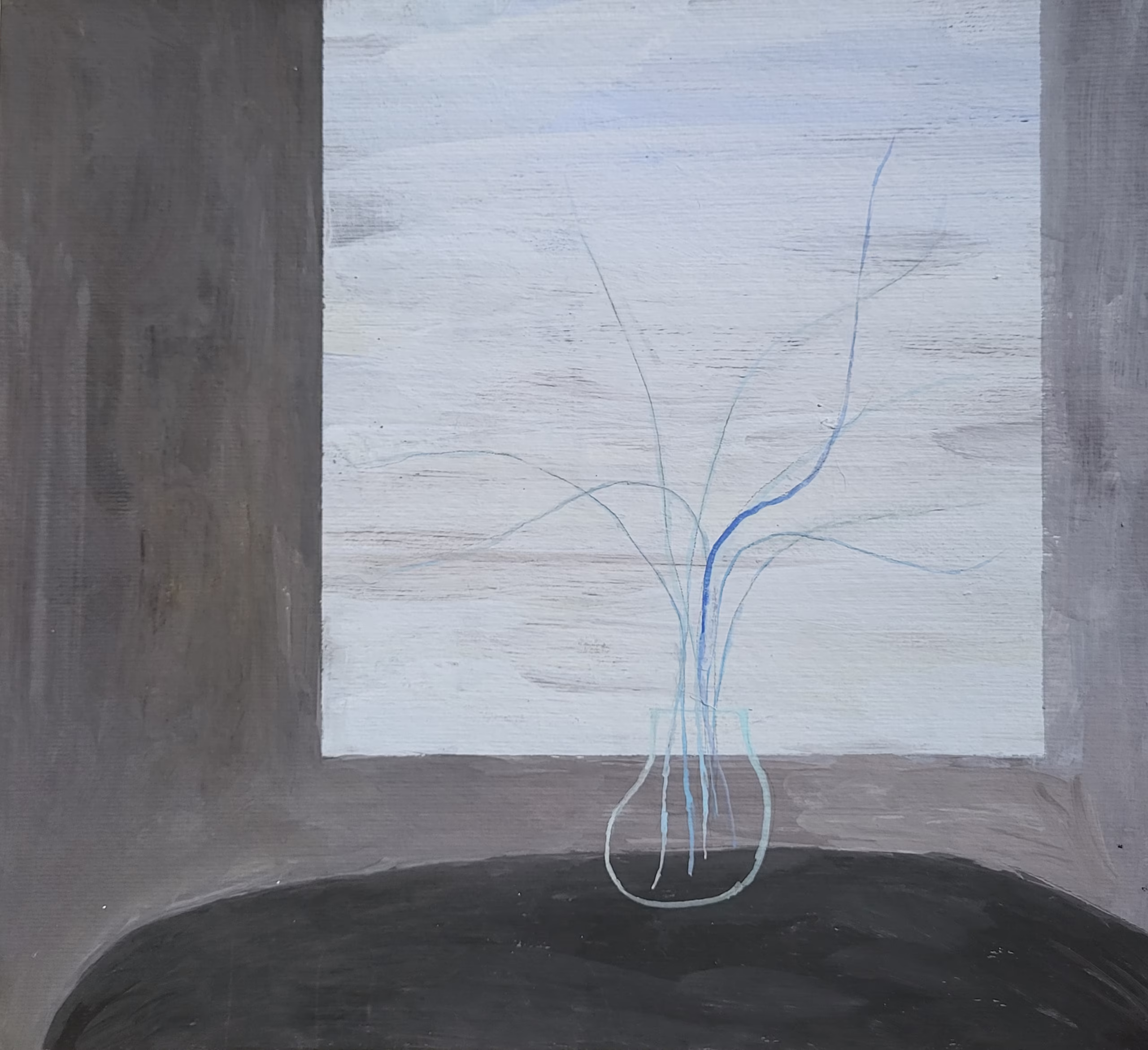 Bez tytułu 25x27 cm, gwasz na papierze, 2023