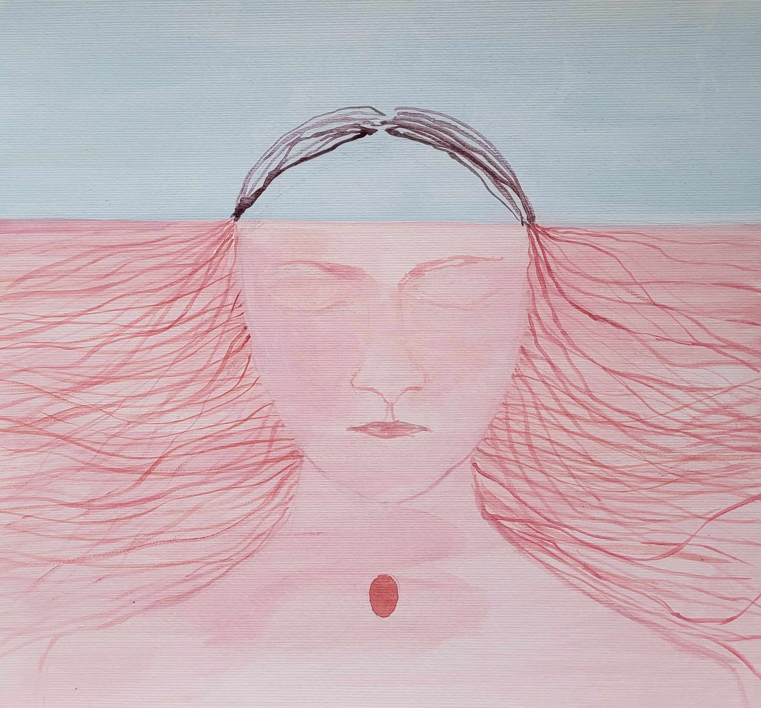 Bez tytułu 32,5x35 cm, gwasz na papierze, 2024