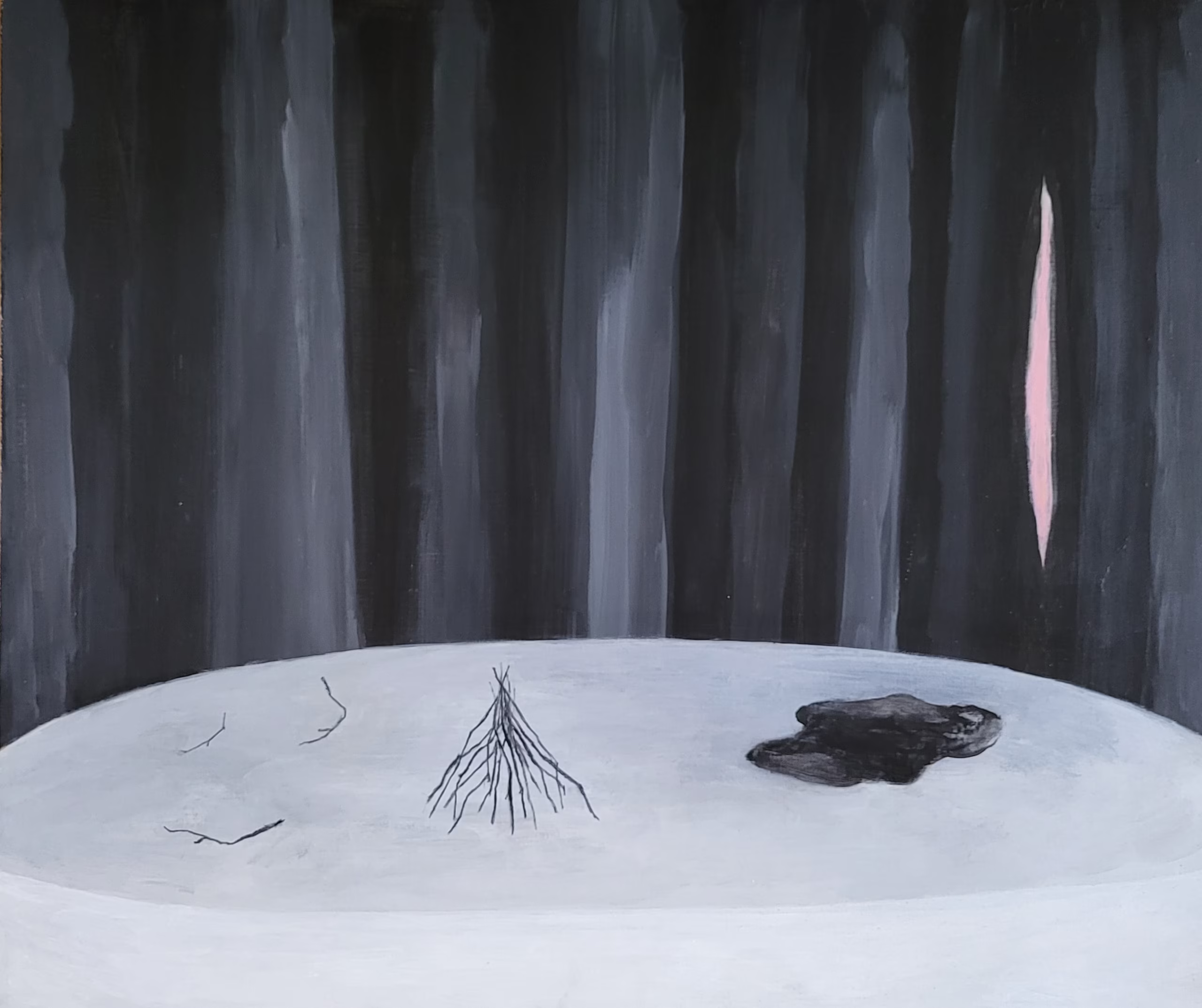 Opiłki 60x70 cm, akryl na płótnie, 2024