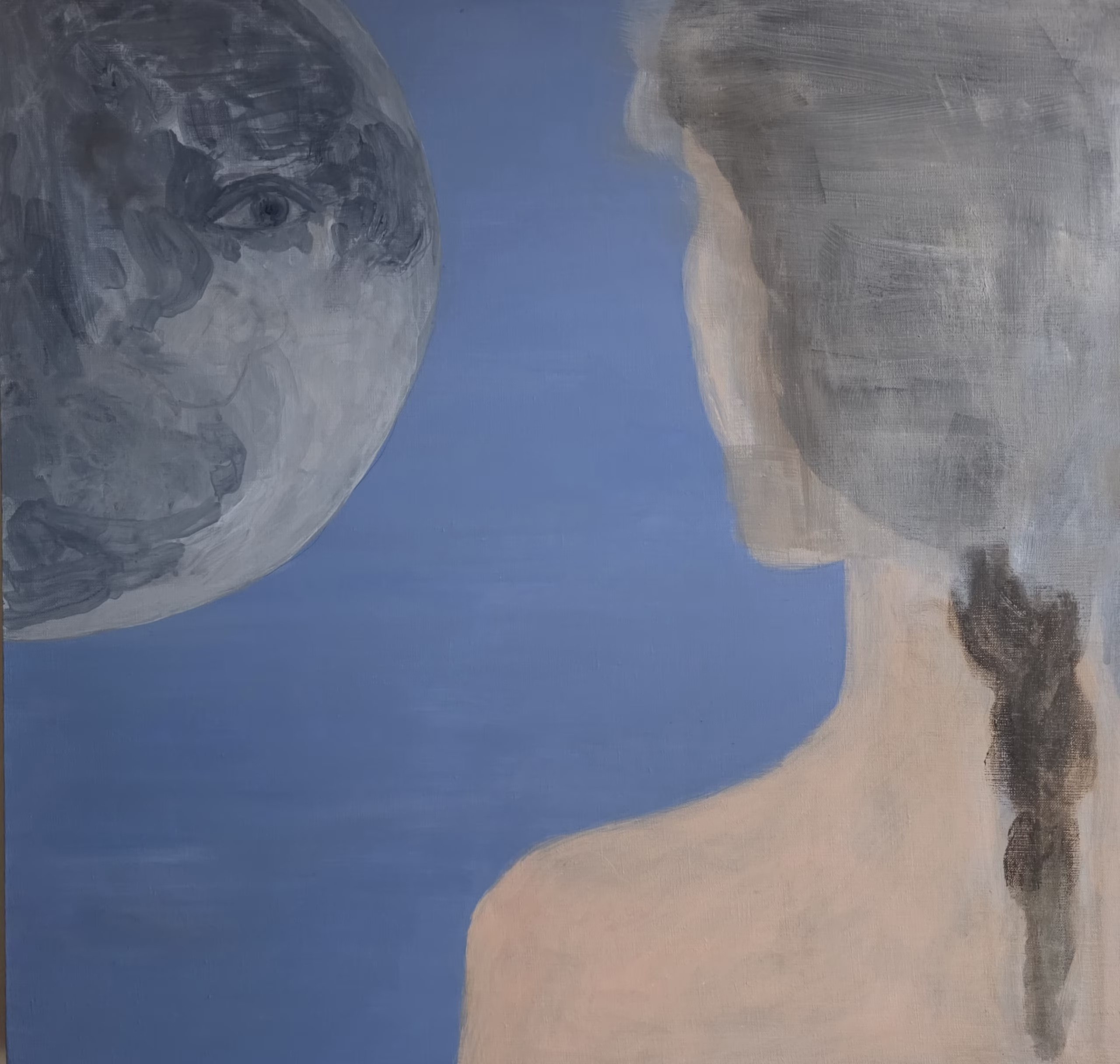 Księżyc 55x57 cm, akryl na płótnie, 2026